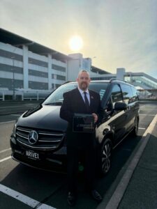 Stu Crouth Arrive Driving Services meets VIP at Auckland Aiport.